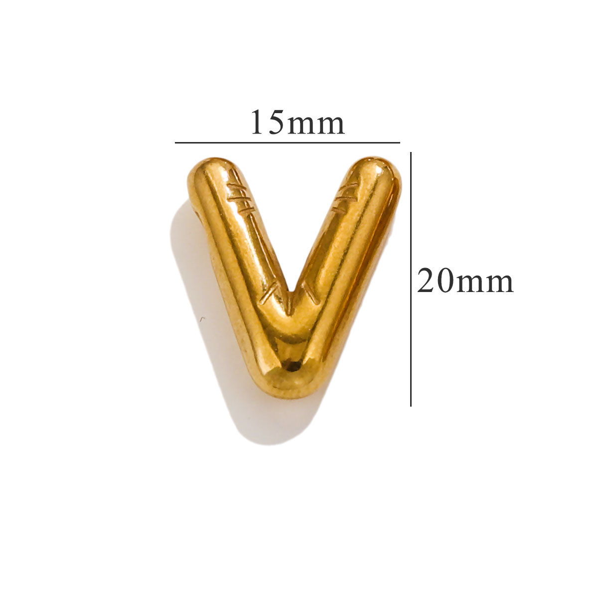 Gold color / 1 Piece Classic Simple Style Letter V Shape Stainless Steel  Gold Color Women's Pendant Picture22